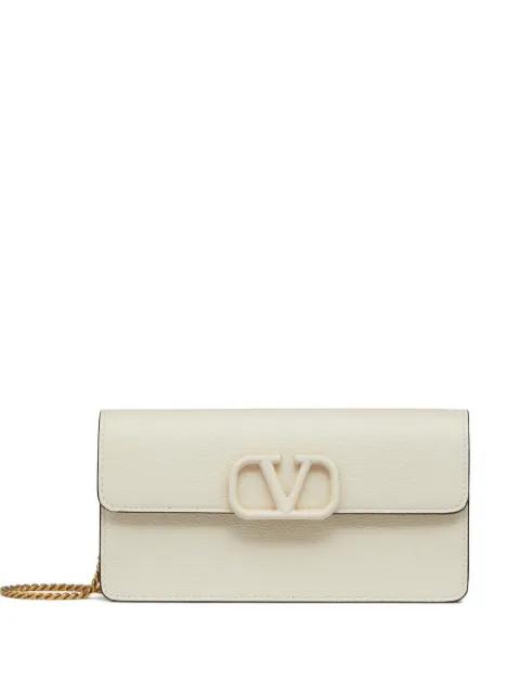 VLogo Signature grainy calfskin wallet with chain by VALENTINO