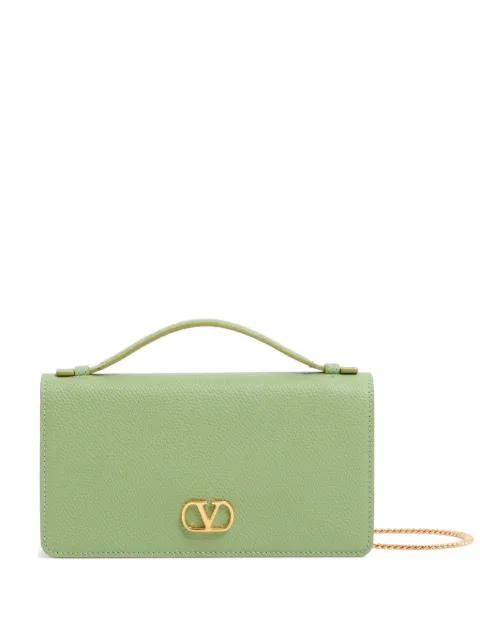 VLogo Signature grainy calfskin wallet with chain by VALENTINO