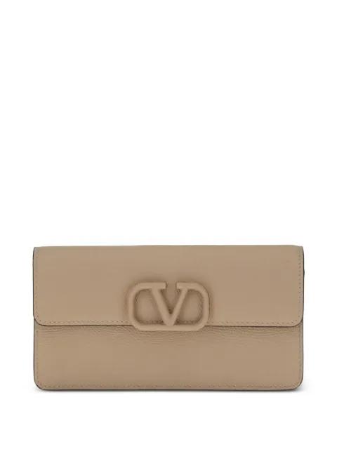 VLogo Signature grainy calfskin wallet with chain by VALENTINO