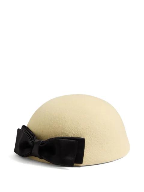 VLogo Signature hat in lapin-fabric with satin-bow by VALENTINO