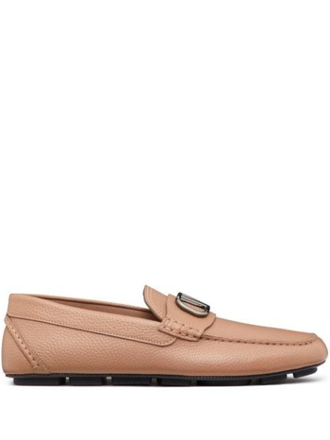 VLogo Signature leather driving shoes by VALENTINO