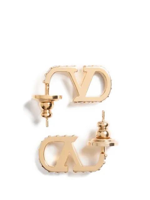VLogo Signature metal and Swarovski® crystal earrings by VALENTINO