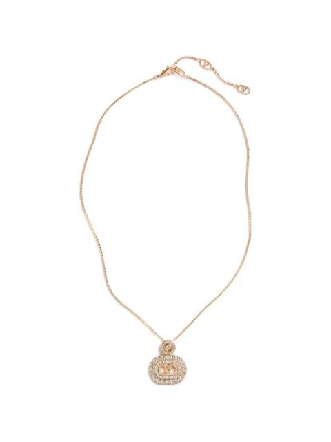 VLogo Signature metal and Swarovski® crystal necklace by VALENTINO