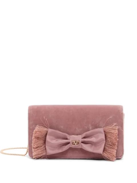 VLogo Signature mini velvet shoulder bag by VALENTINO