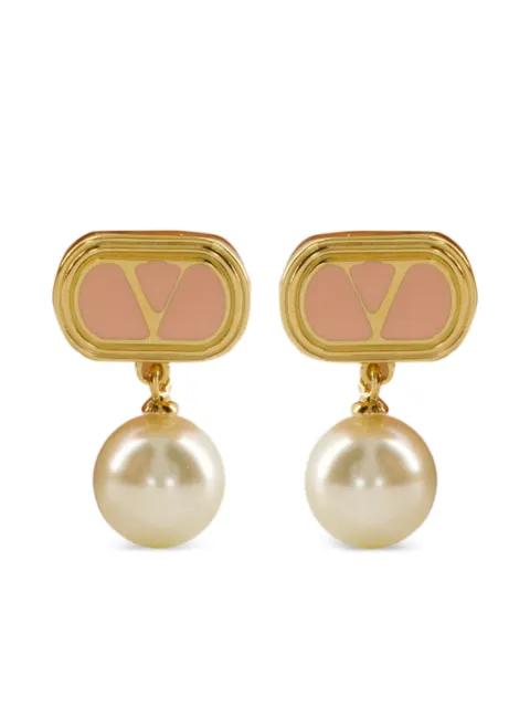 VLogo Signature pearl earrings by VALENTINO