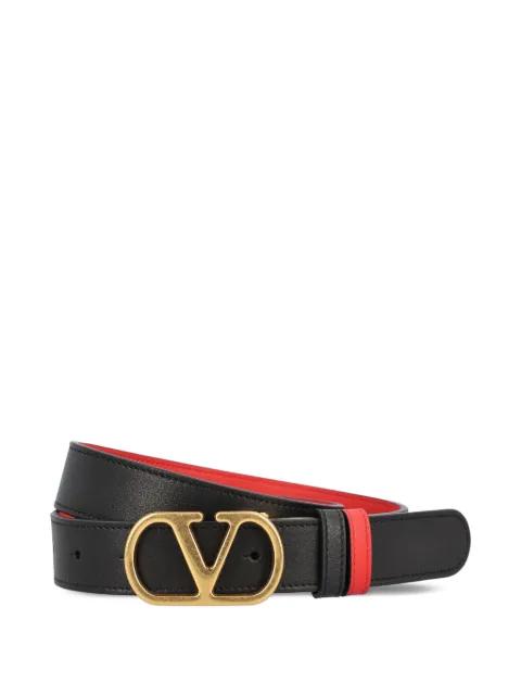 VLogo Signature reversible shiny calfskin belt 30mm by VALENTINO