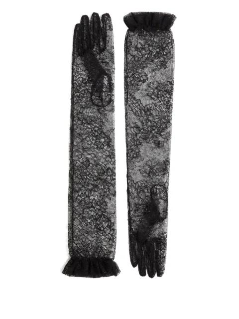 VLogo Signature ruffled lace gloves by VALENTINO
