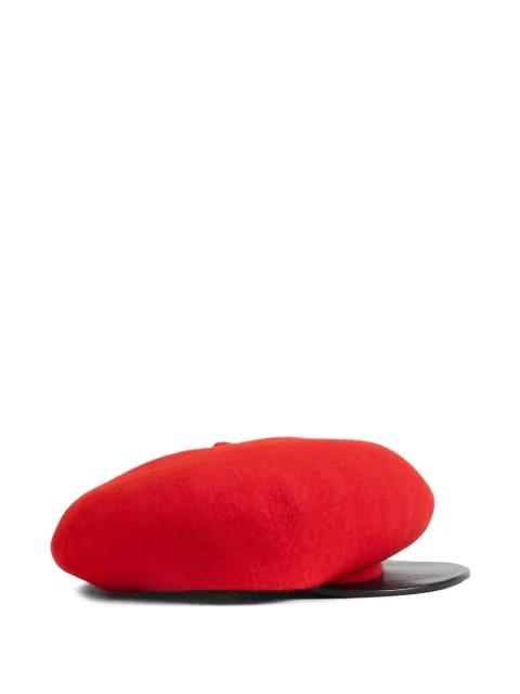VLogo Signature wool cap with leather visor by VALENTINO