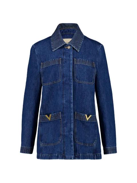 VLogo contrast-stitch denim jacket by VALENTINO