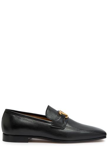 VLogo grained leather loafers by VALENTINO