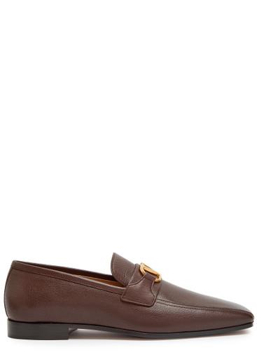 VLogo grained leather loafers by VALENTINO
