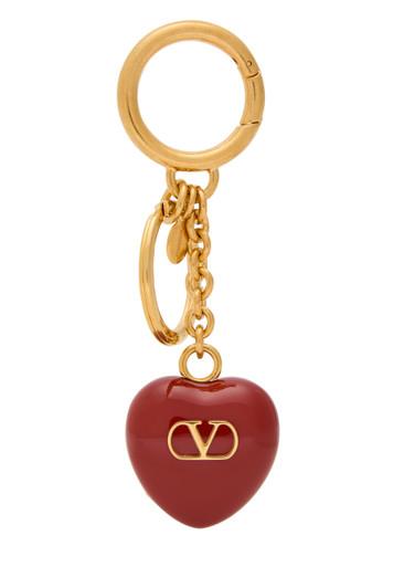 VLogo heart enamelled keyring by VALENTINO