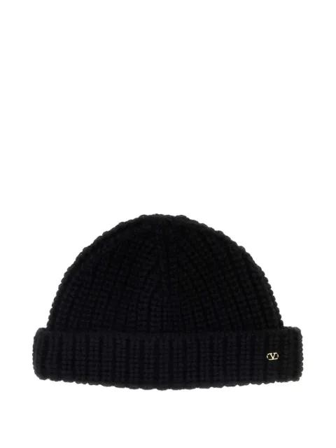 VLogo knitted beanie hat by VALENTINO