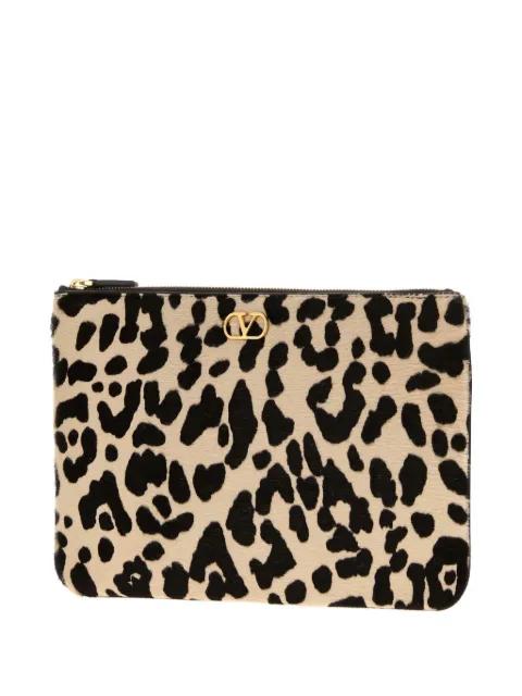 VLogo leopard-print clutch bag by VALENTINO
