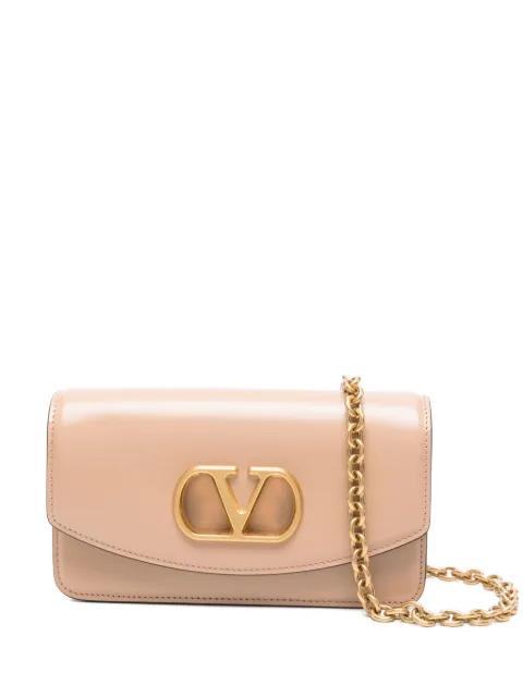 VLogo-signature leather cutch bag by VALENTINO