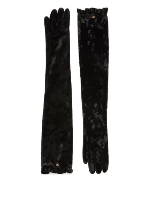 VLogo signature long chenille gloves by VALENTINO
