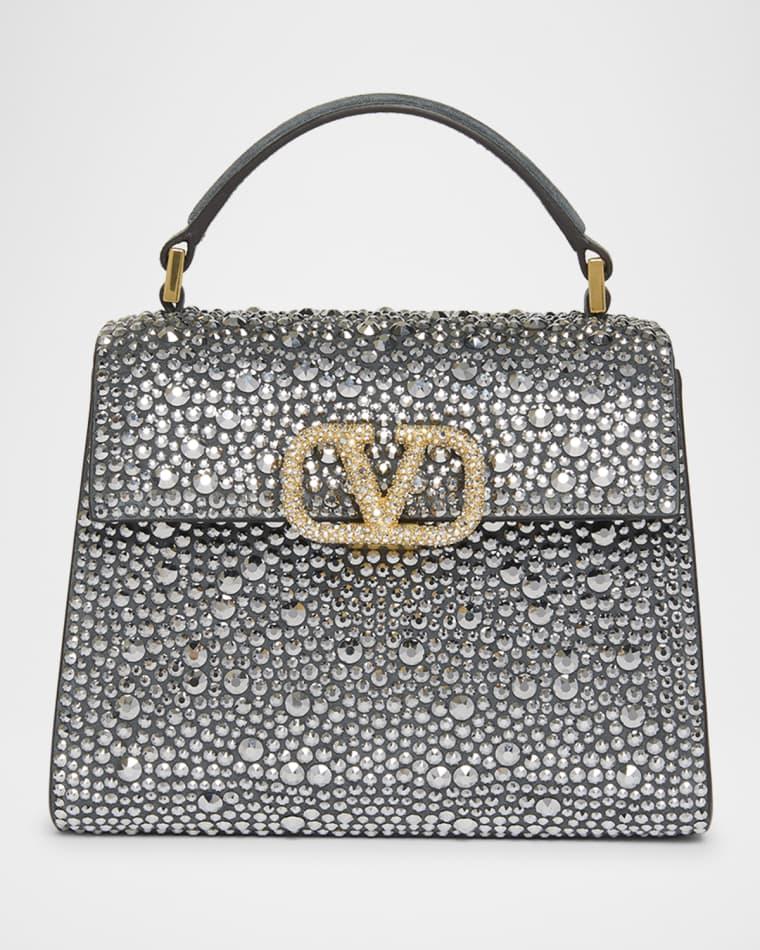 VSling Mini Rhinestone Suede Top-Handle Bag by VALENTINO