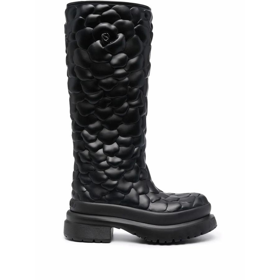Valentino Garavani Atelier Floral-Embossed Mid-Calf Rain Boots by VALENTINO