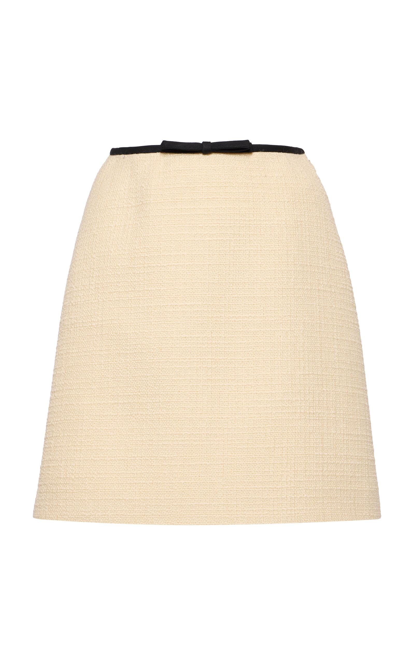 Valentino Garavani Bow-Detailed Wool-Blend Tweed Mini Skirt  - Moda Operandi by VALENTINO