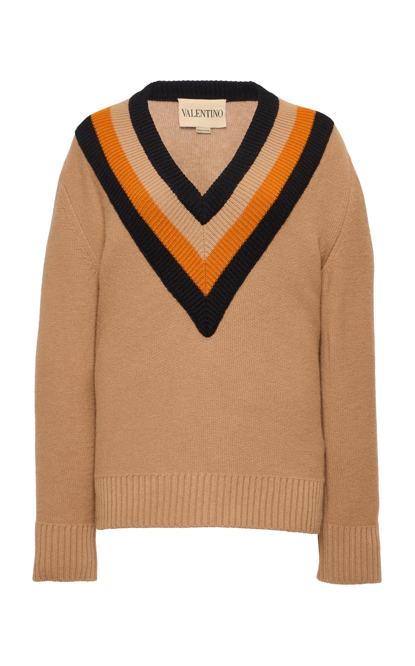 Valentino Garavani Chevron-Detailed virgin Wool Sweater  -oda Operandi by VALENTINO