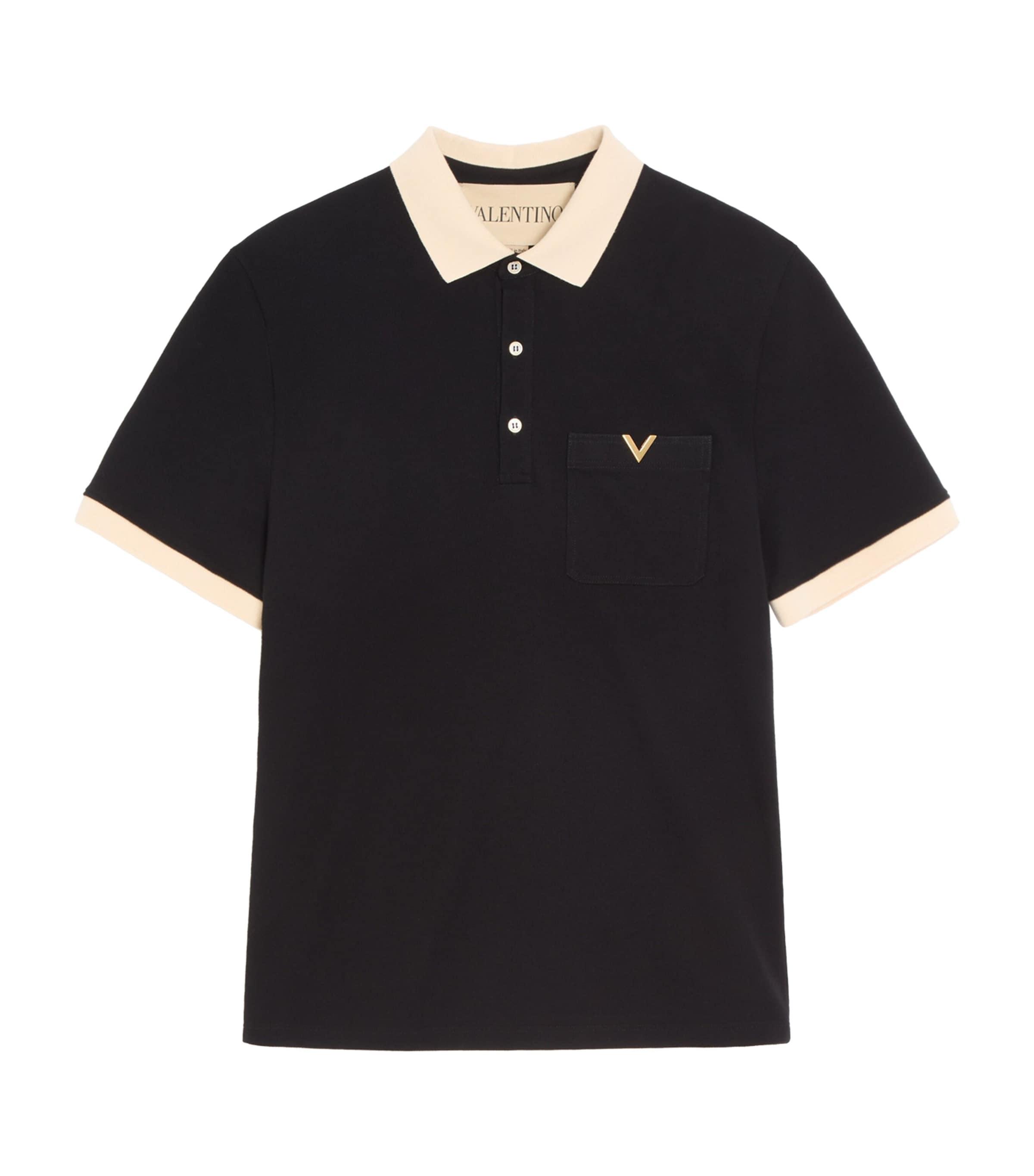 Valentino Garavani Cotton Jersey VGold Polo Shirt by VALENTINO