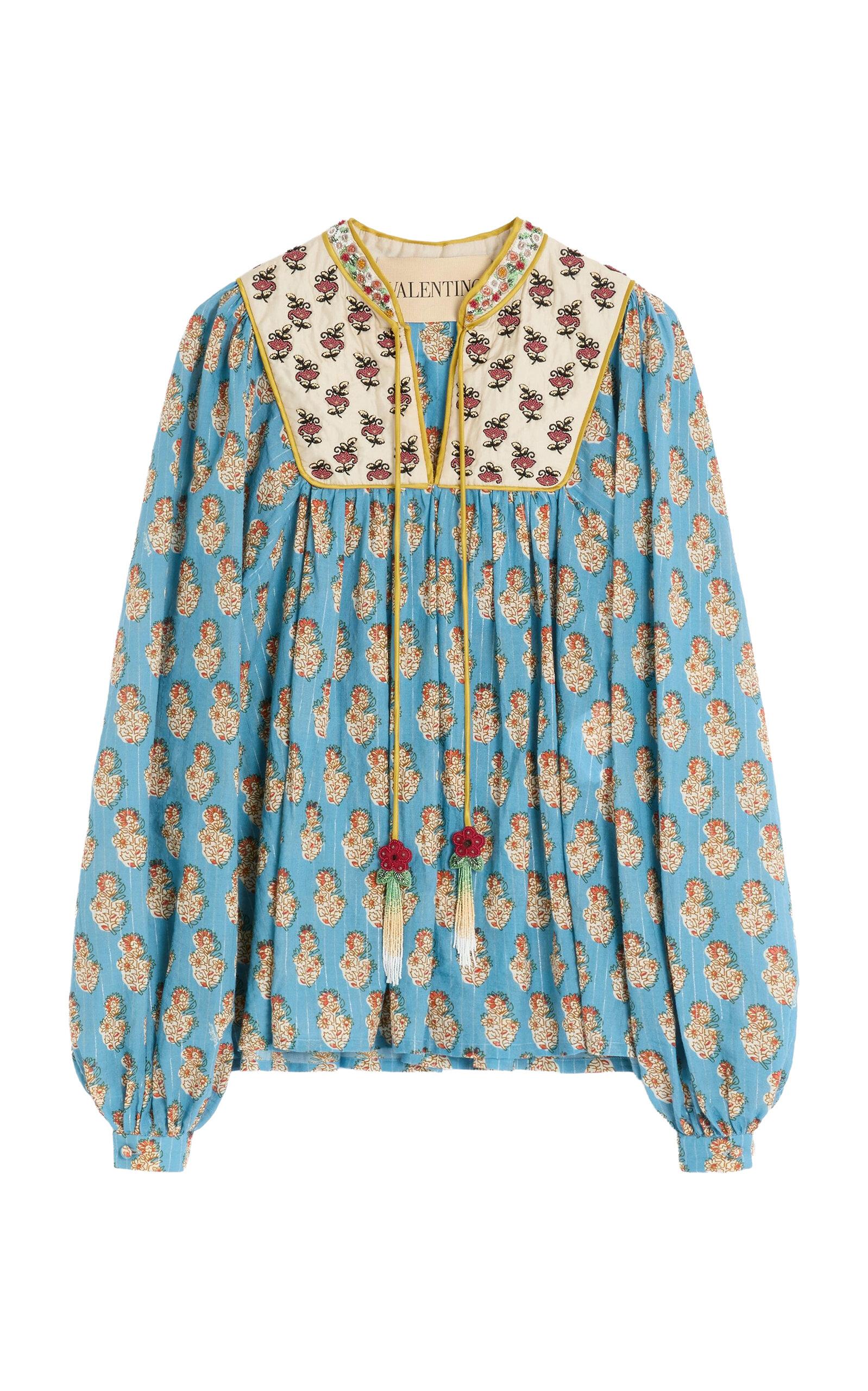 Valentino Garavani Embroidered Cotton-Blend Blouse - Moda Operandi by VALENTINO