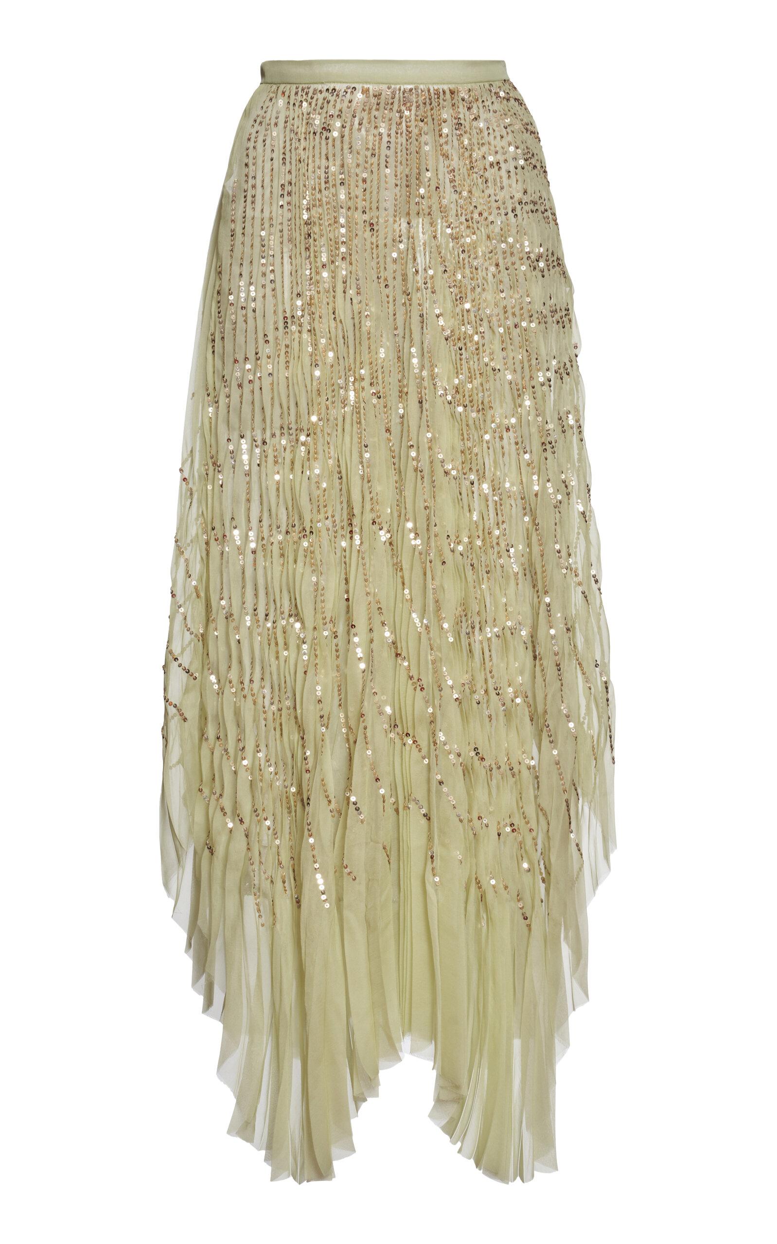 Valentino Garavani Embroidered Silk Chiffon Midi Skirt - Moda Operandi by VALENTINO