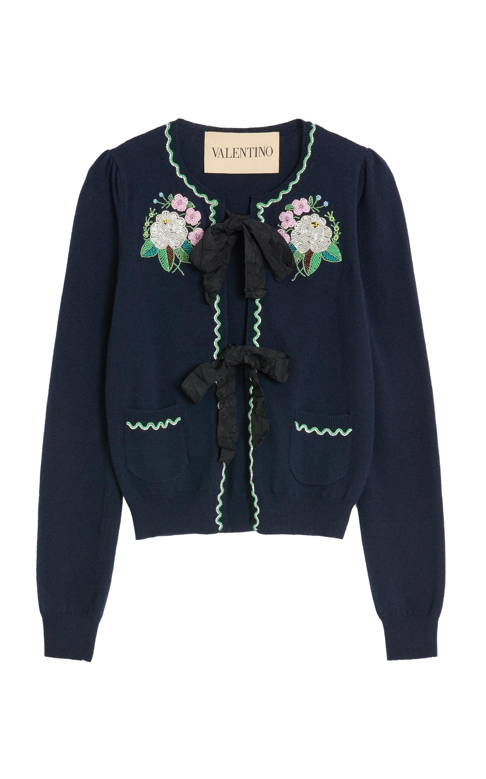 Valentino Garavani Embroidered Virgin-Wool Cardigan - Moda Operandi by VALENTINO