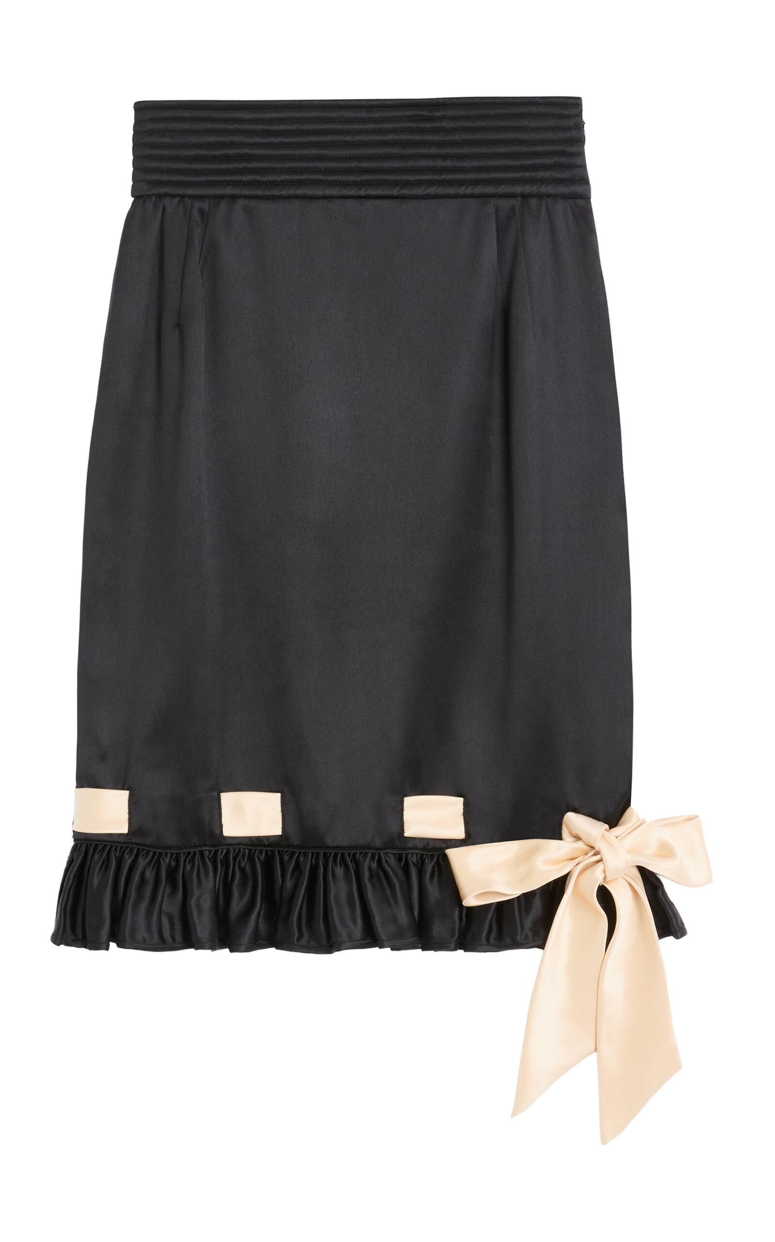 Valentino Garavani Frilled-Trim Duchess-Satin Skirt - Moda Operandi by VALENTINO