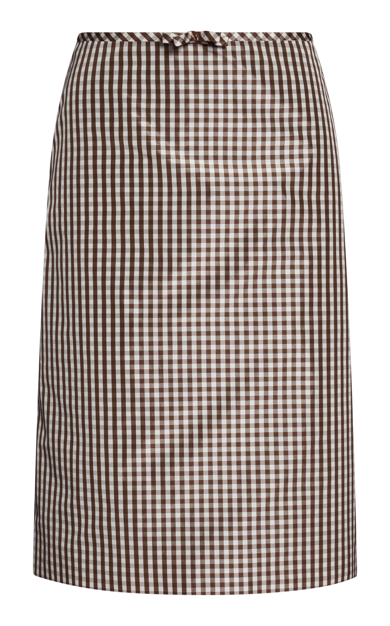 Valentino Garavani Gingham Silk Taffeta Midi Skirt - Moda Operandi by VALENTINO