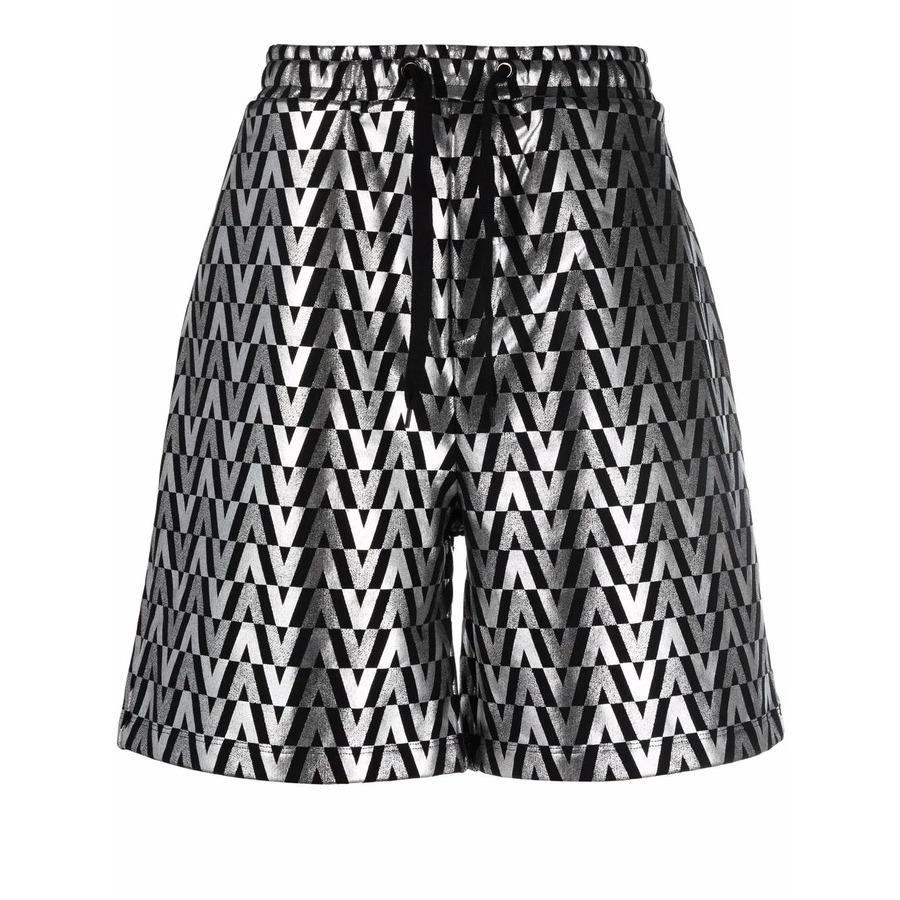 Valentino Garavani High-Shine Monogram Shorts by VALENTINO