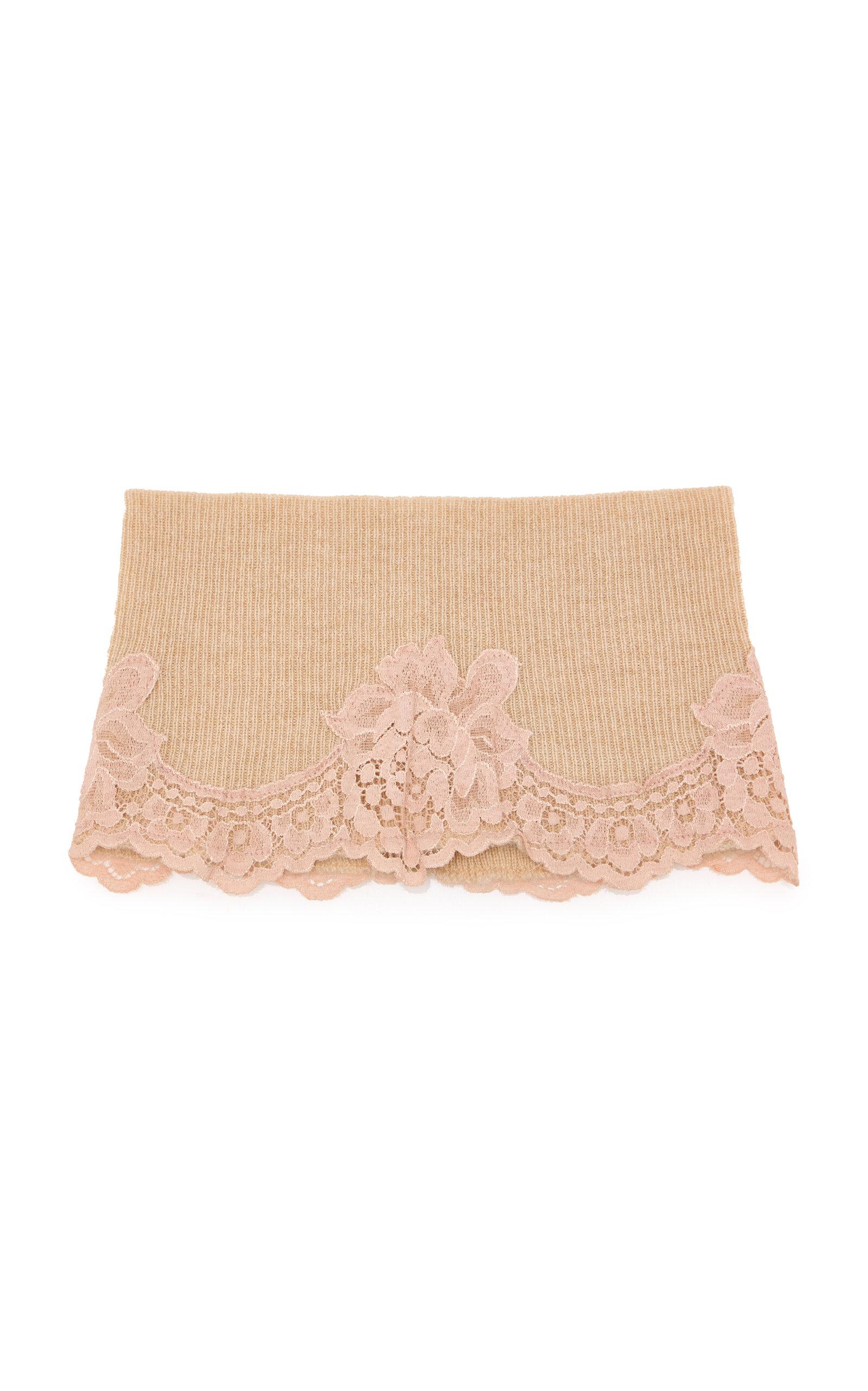 Valentino Garavani Lace-Trimmed Cashmere Headband - Moda Operandi by VALENTINO