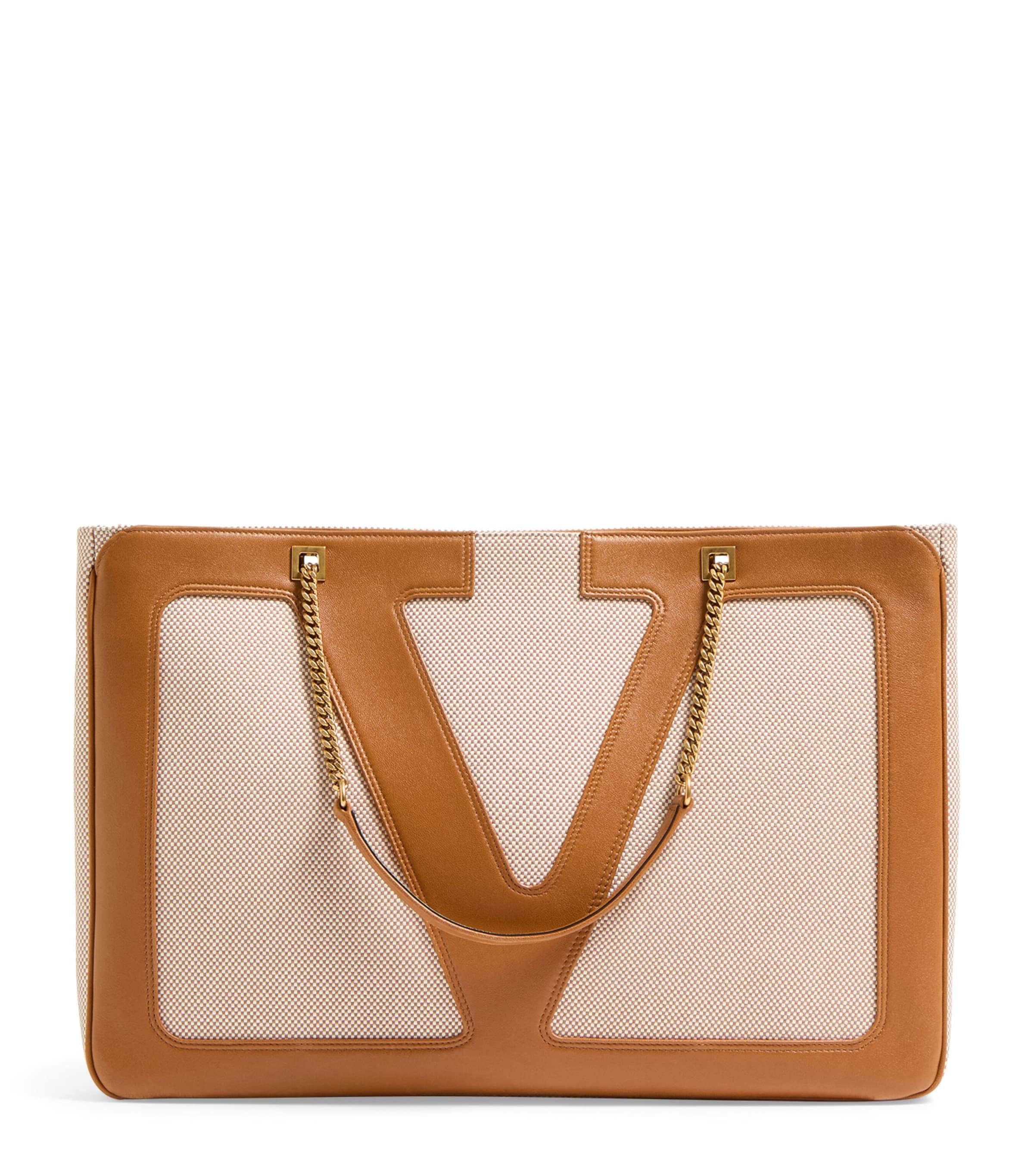 Valentino Garavani Large Canvas and Leather Viva Superstar Tote Bag by VALENTINO