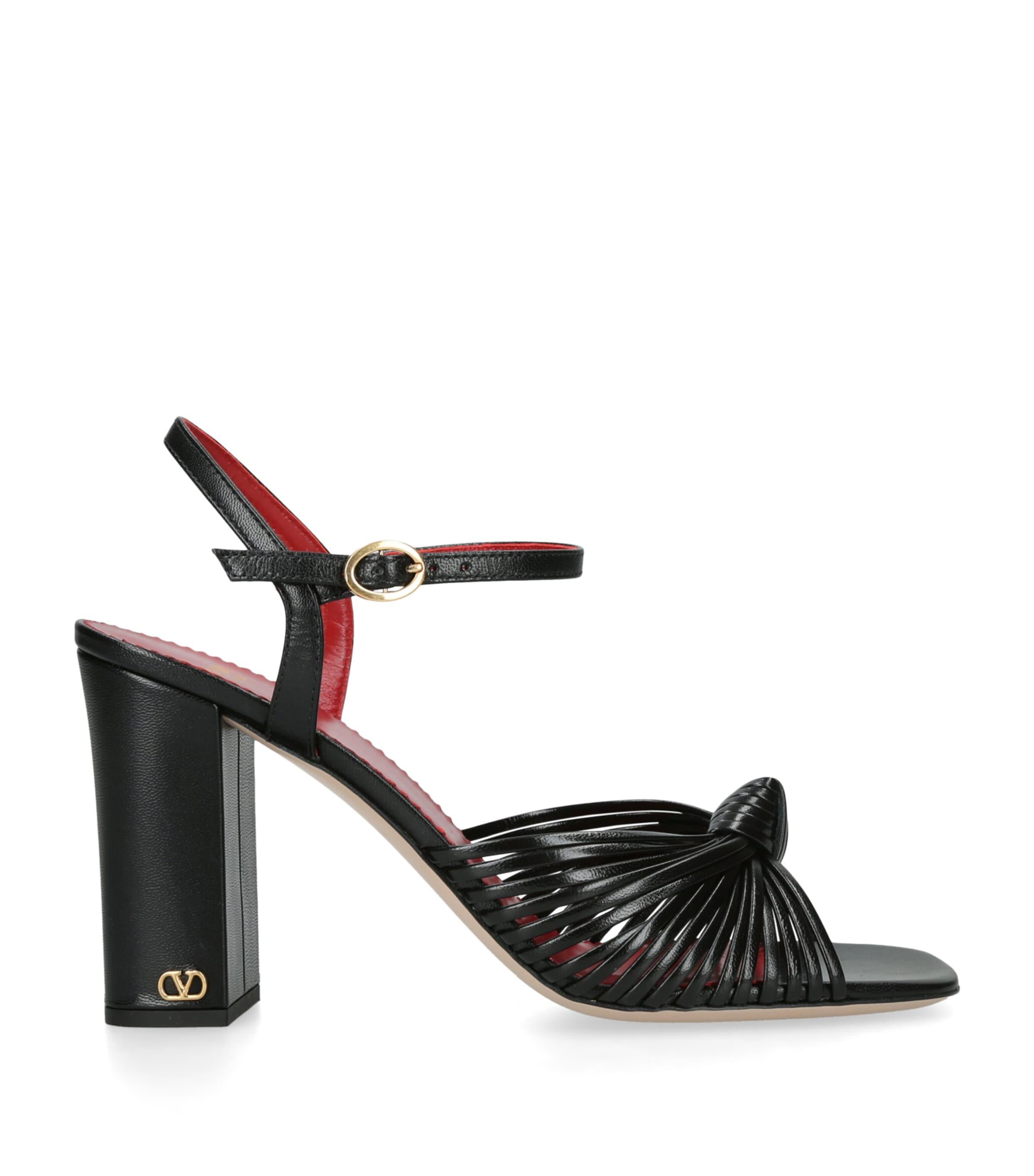 Valentino Garavani Leather Annet Heeled Sandals 90 by VALENTINO