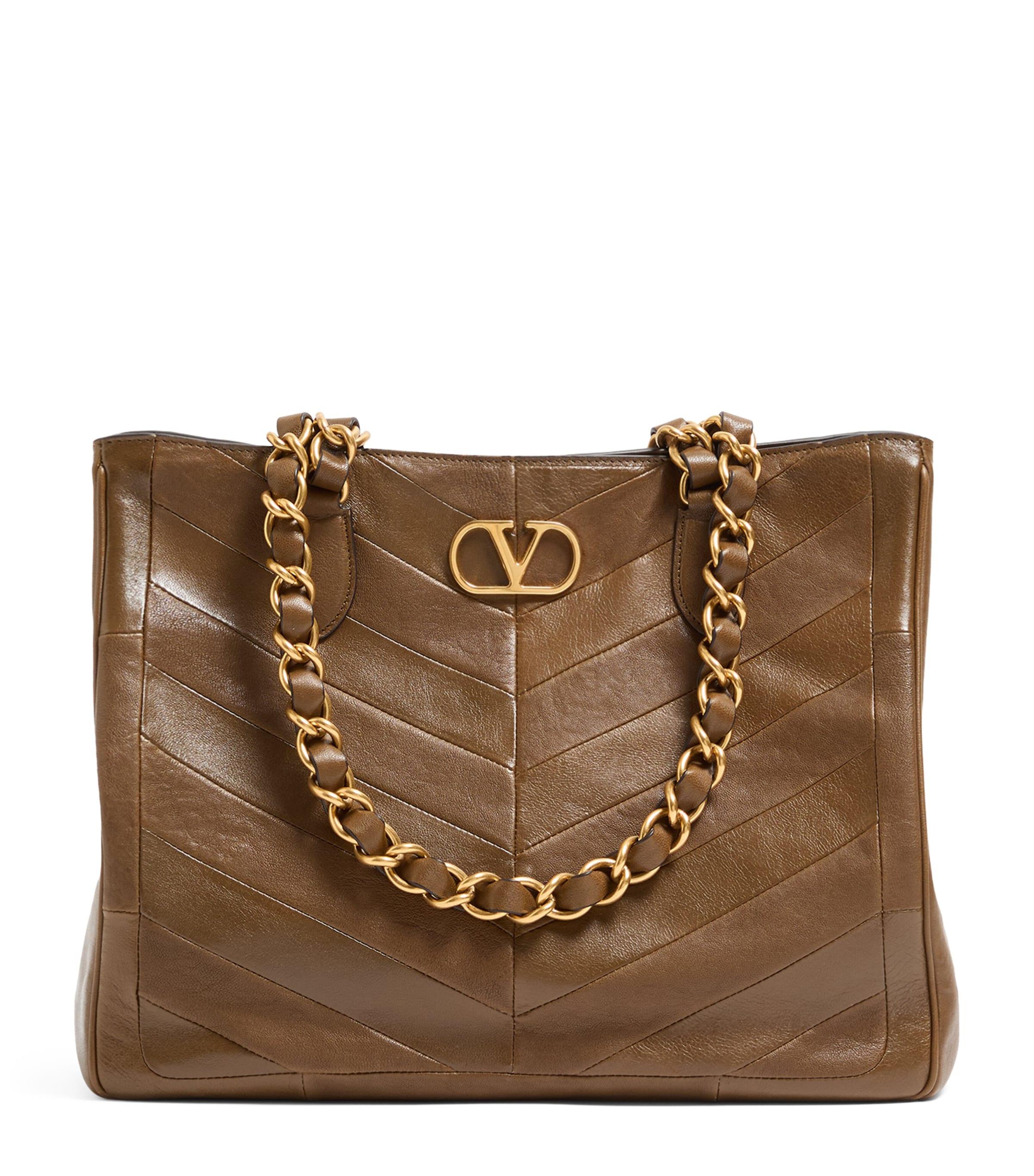 Valentino Garavani Leather Laseine Tote Bag by VALENTINO
