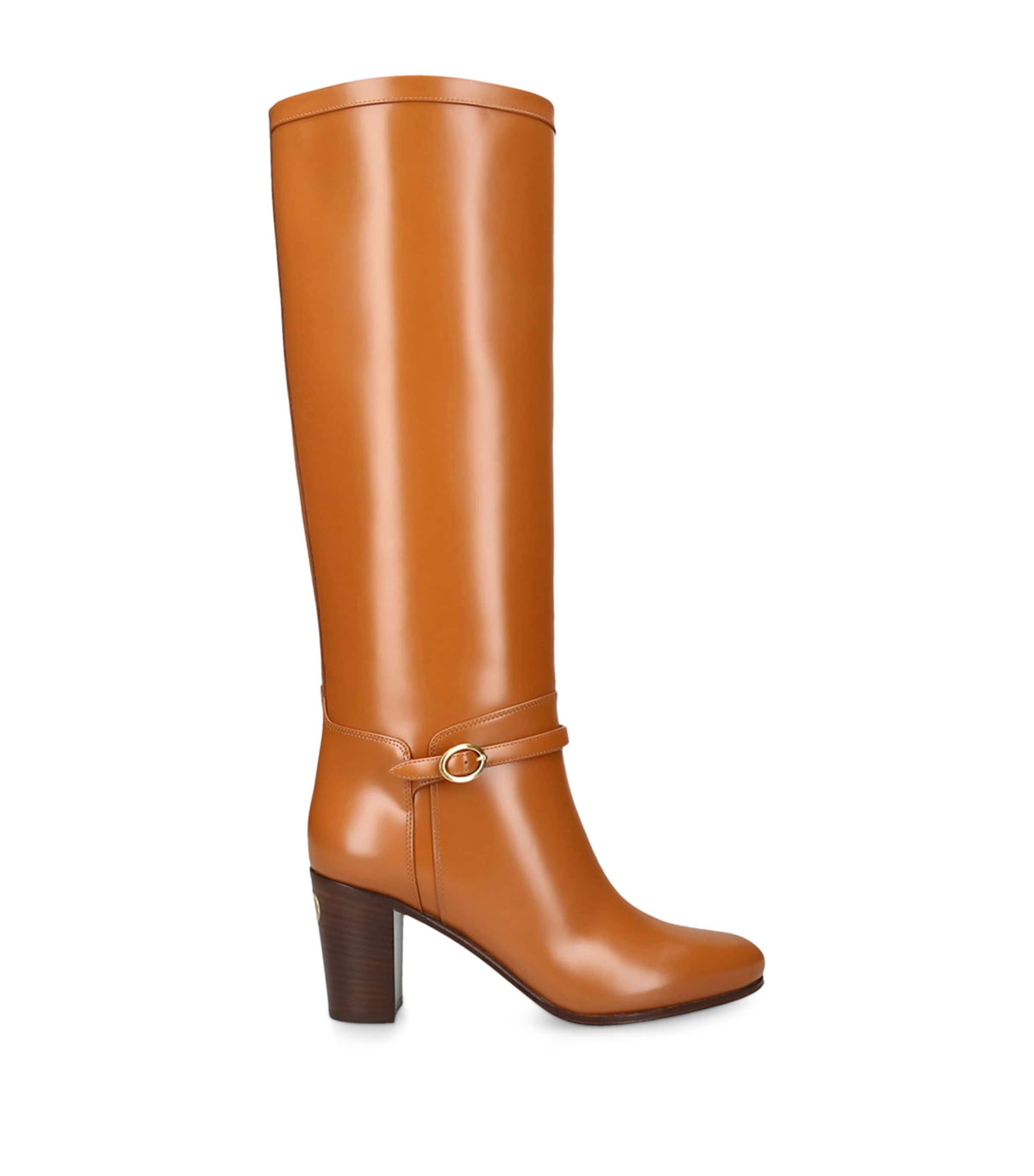 Valentino Garavani Leather Pattie Knee-High Boots 75 by VALENTINO