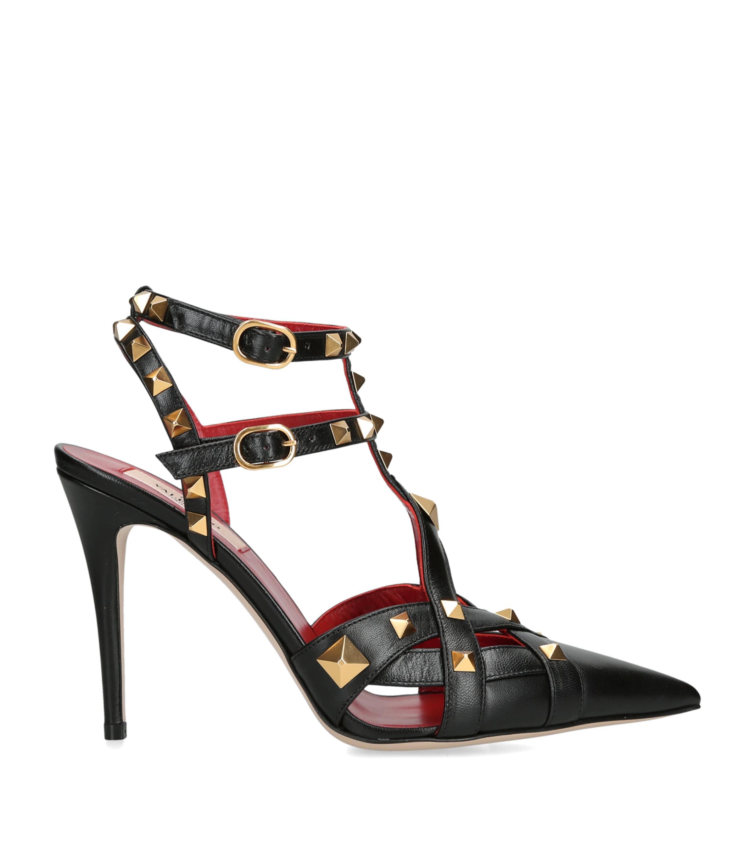 Valentino Garavani Leather Studdy Heeled Sandals 100 by VALENTINO
