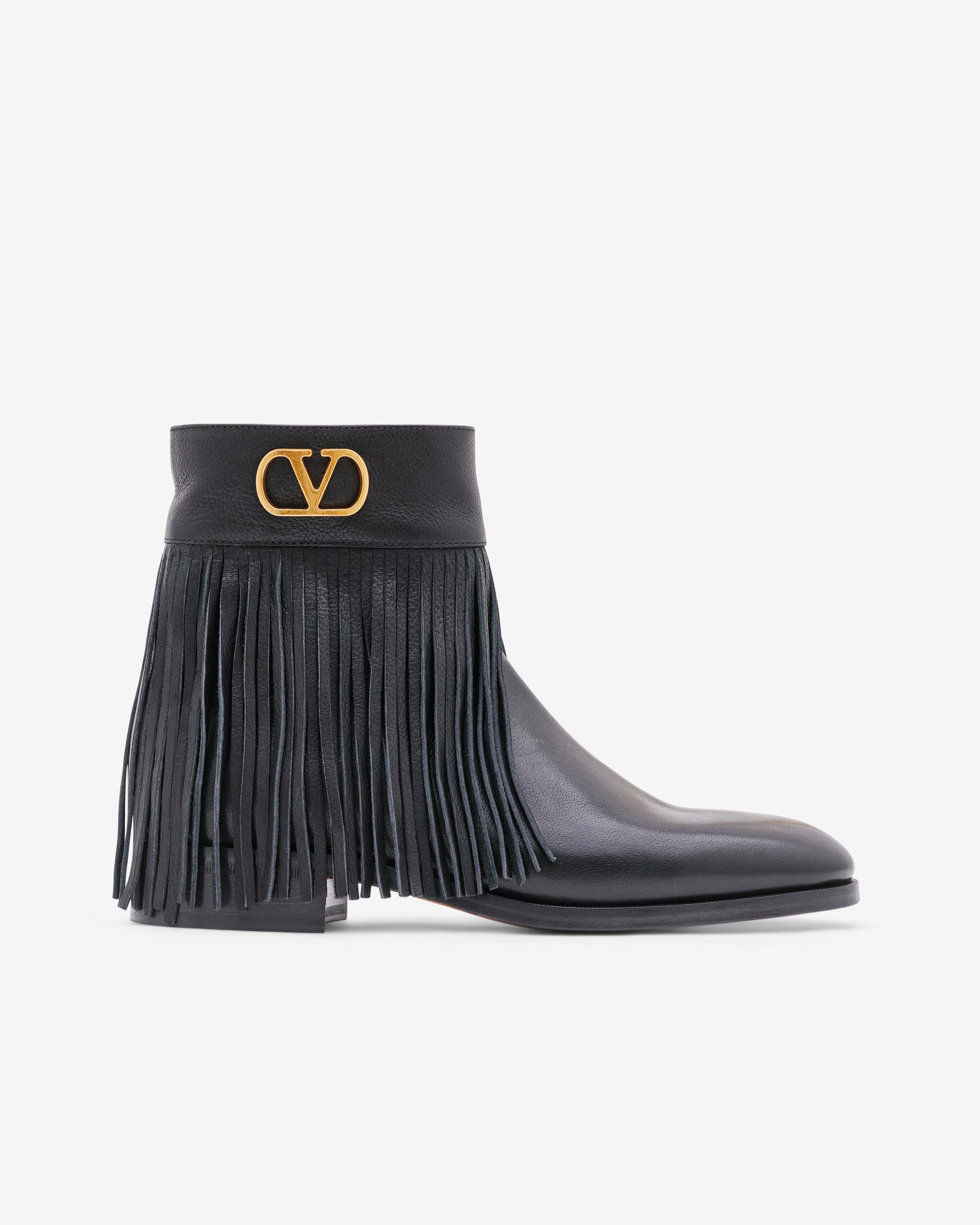 Valentino Garavani  - Men's Pat Buffalo Ankle Boot - (Black) by VALENTINO