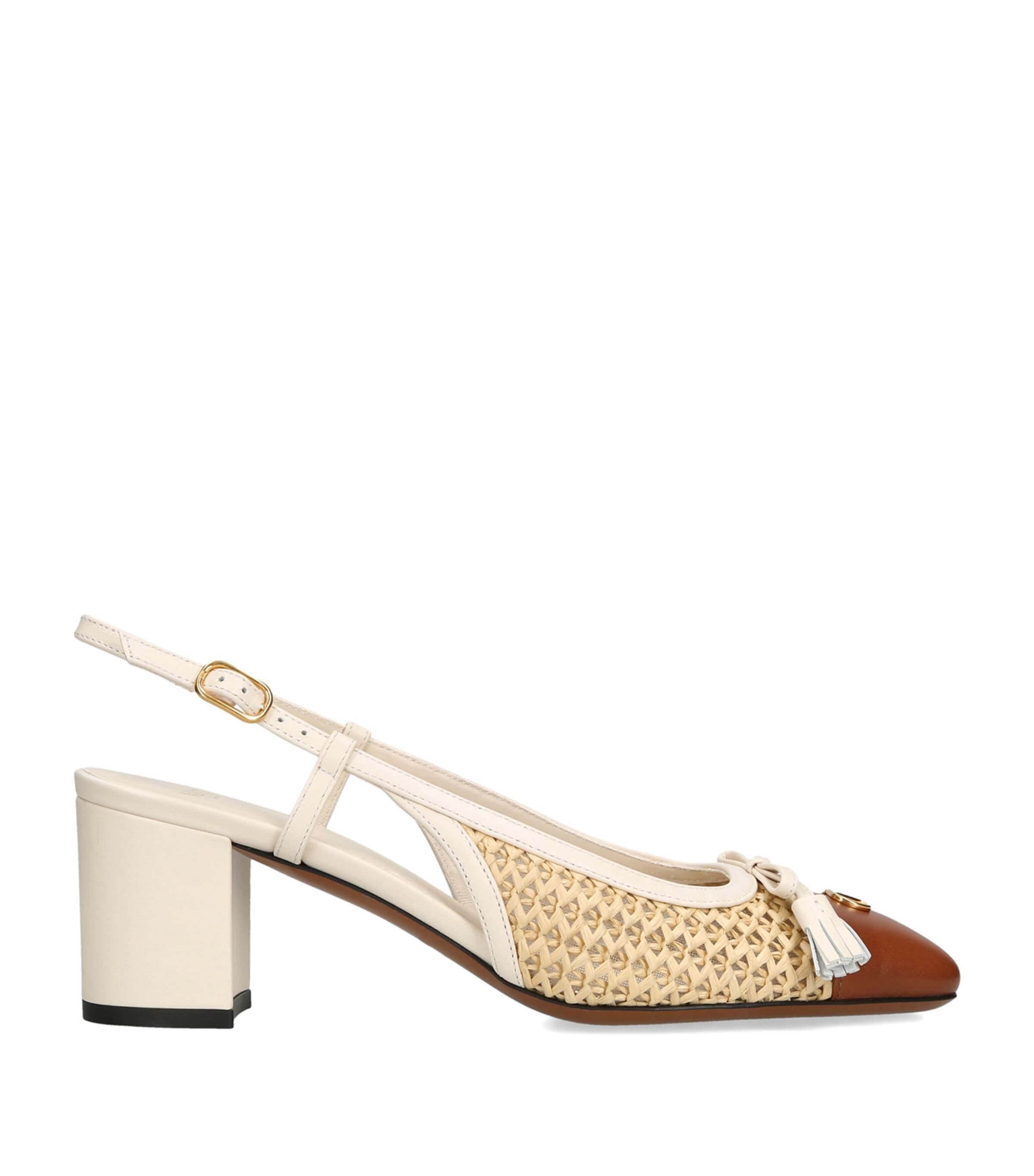 Valentino Garavani Raffia Valet du Roi Slingback Sandals 60 by VALENTINO