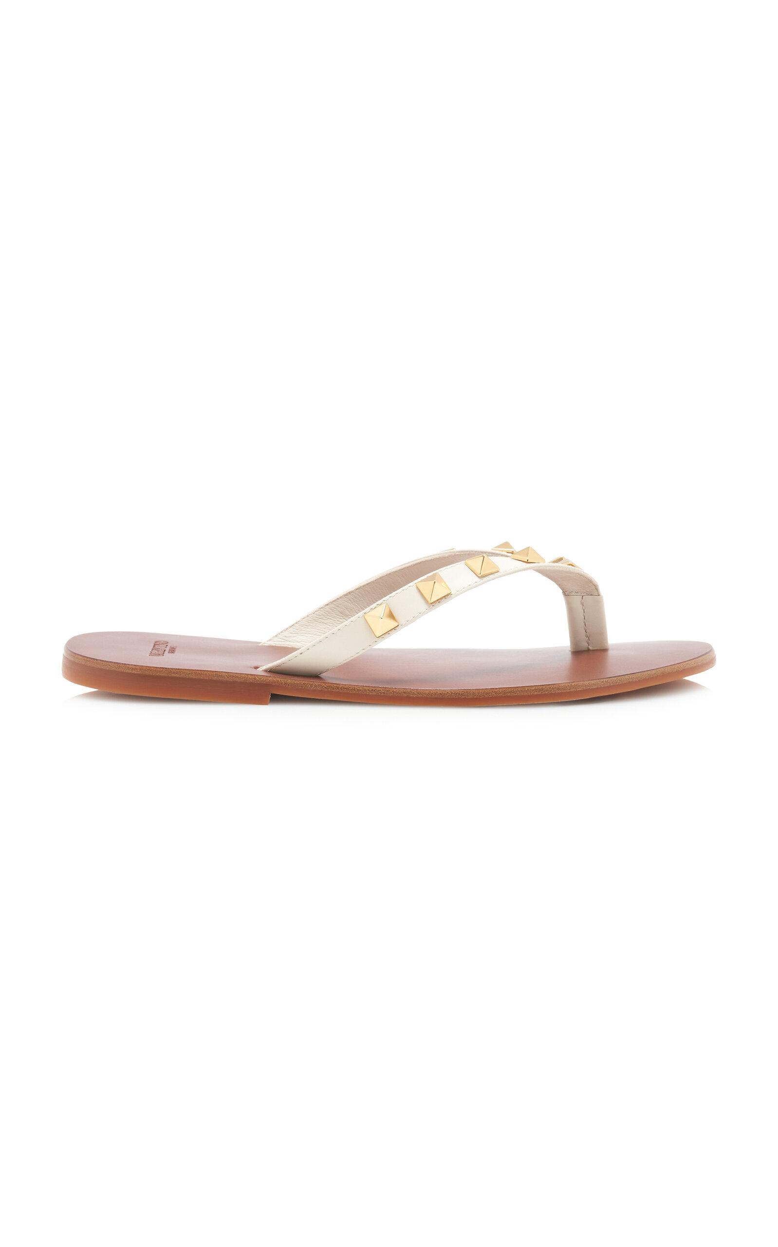 Valentino Garavani Rockstud Thong Leather Sandals - Moda Operandi by VALENTINO