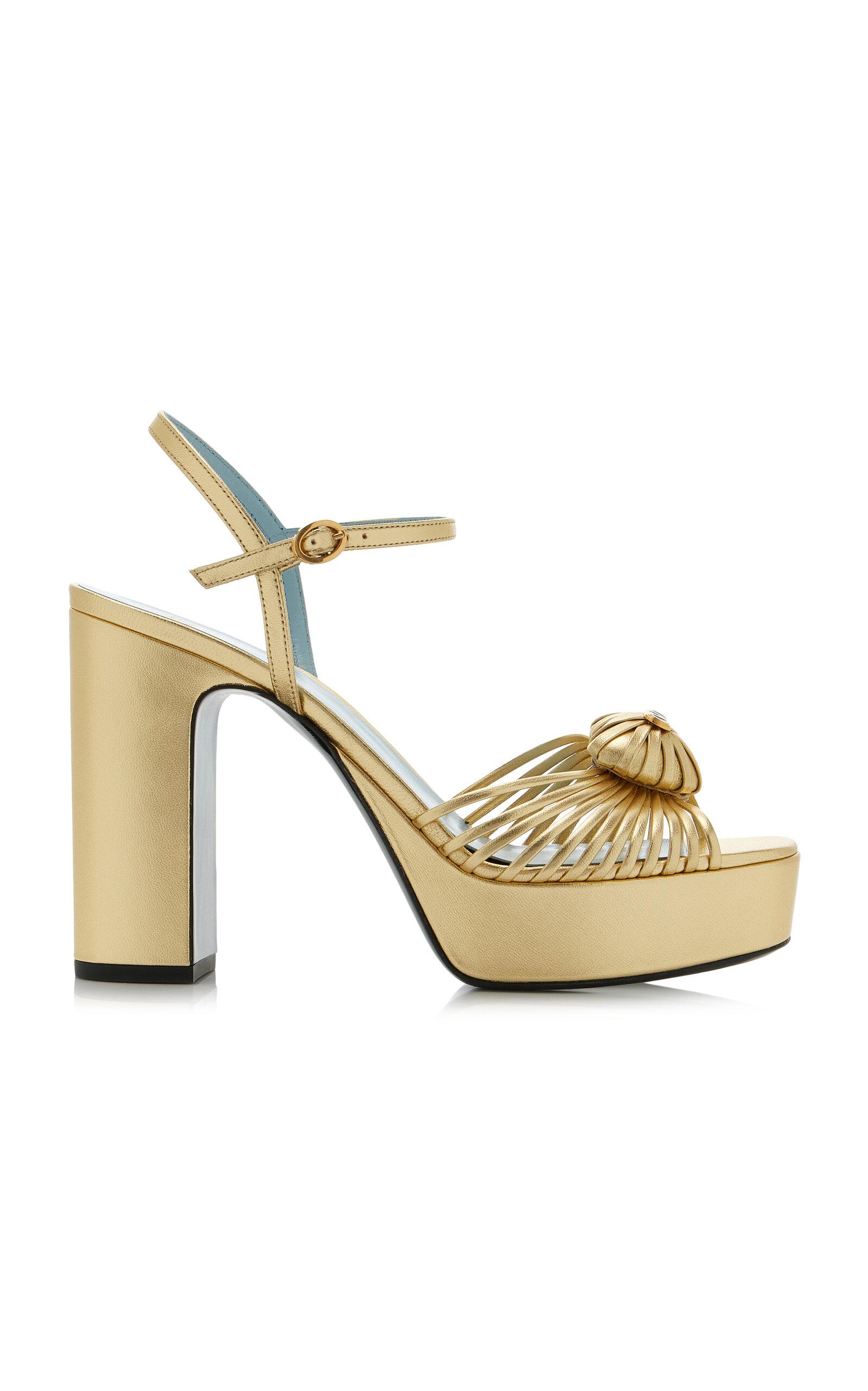 Valentino Garavani Royal Metallic Leather Platform Sandals - Moda Operandi by VALENTINO
