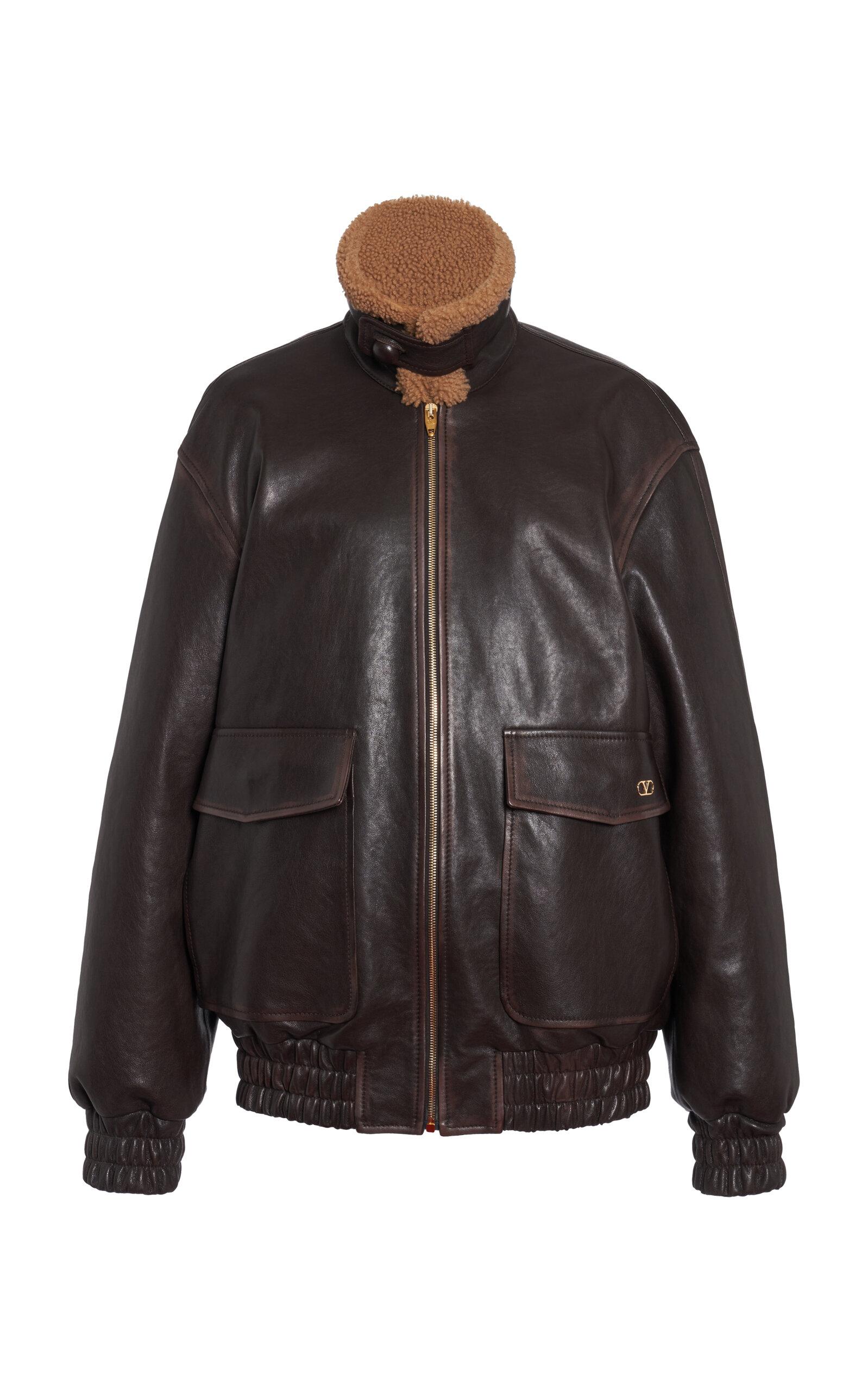 Valentino Garavani Shearling-Trimmed Leather Jacket - Moda Operandi by VALENTINO