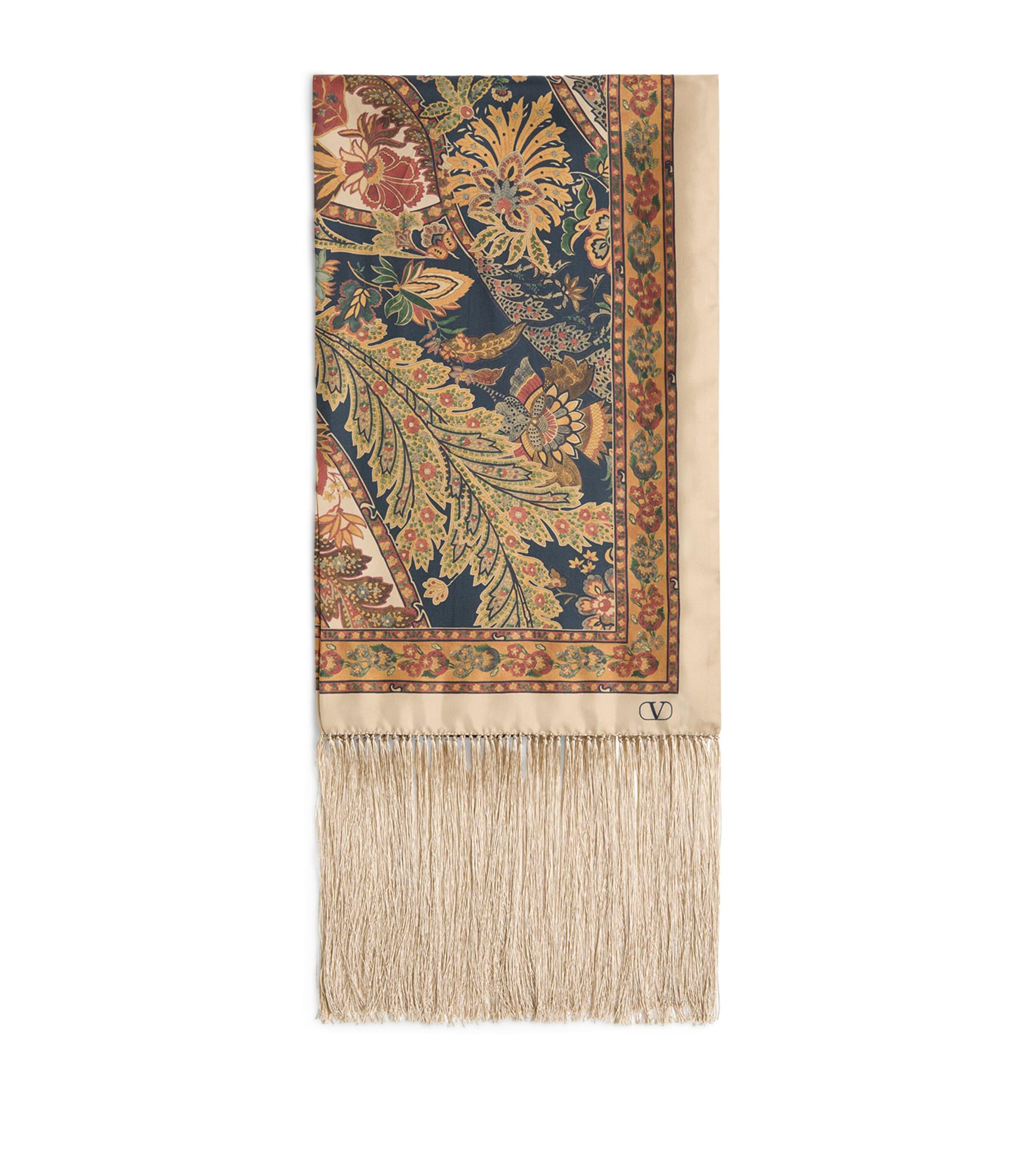 Valentino Garavani Silk Fringed Printed Scarf by VALENTINO