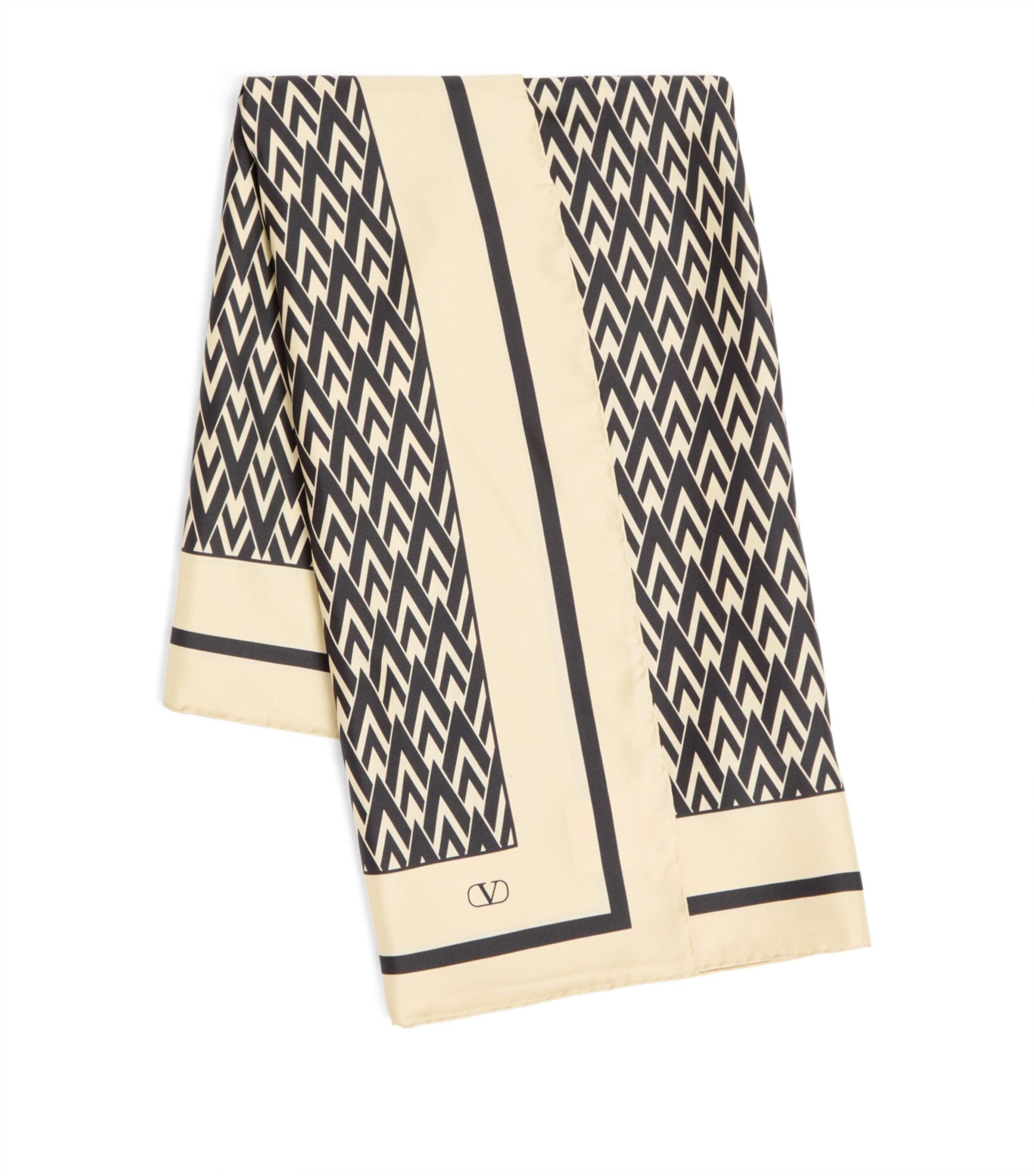 Valentino Garavani Silk Toute La V Monogram Scarf by VALENTINO