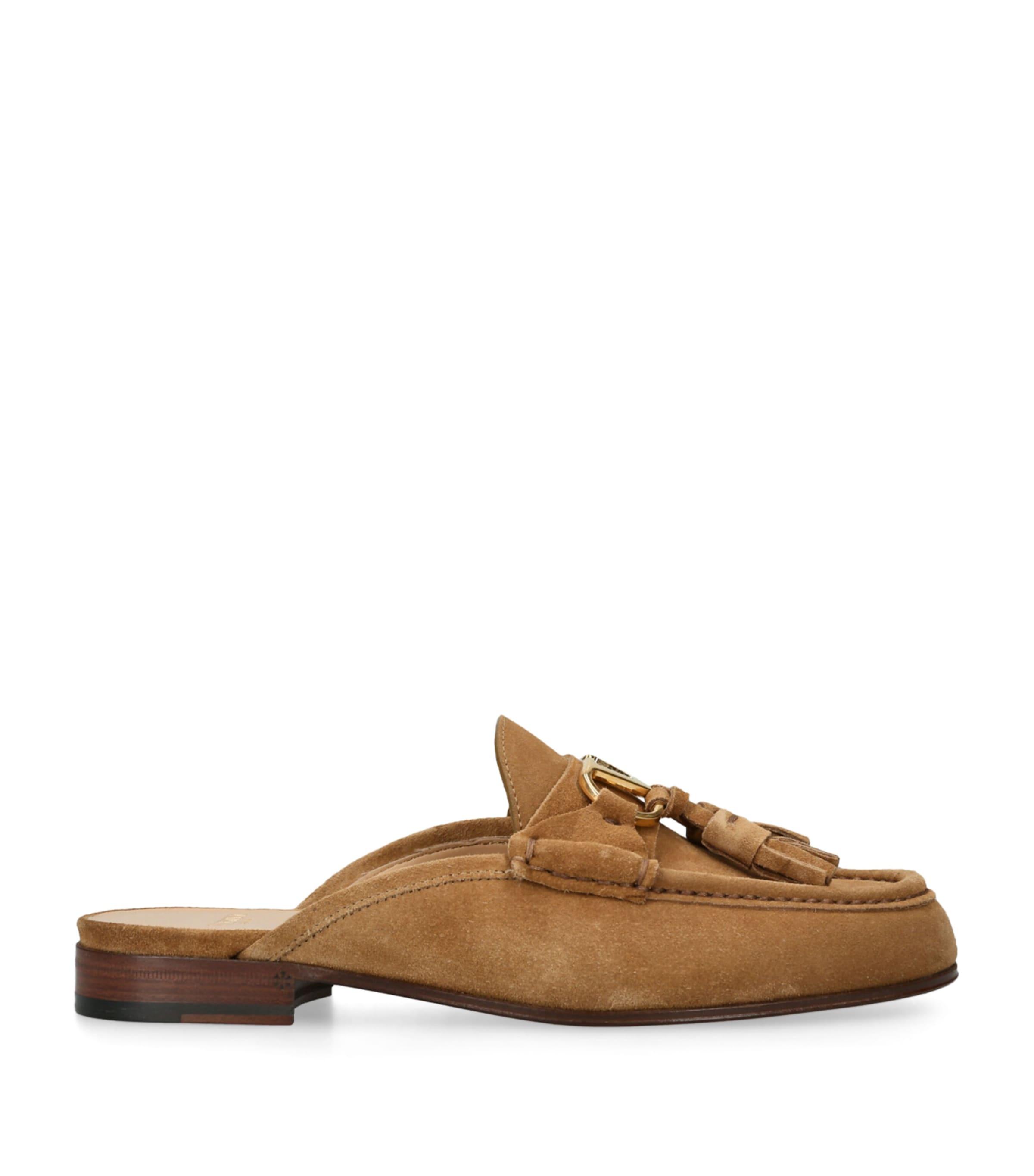 Valentino Garavani Suede V-Logo Sabot Loafers by VALENTINO