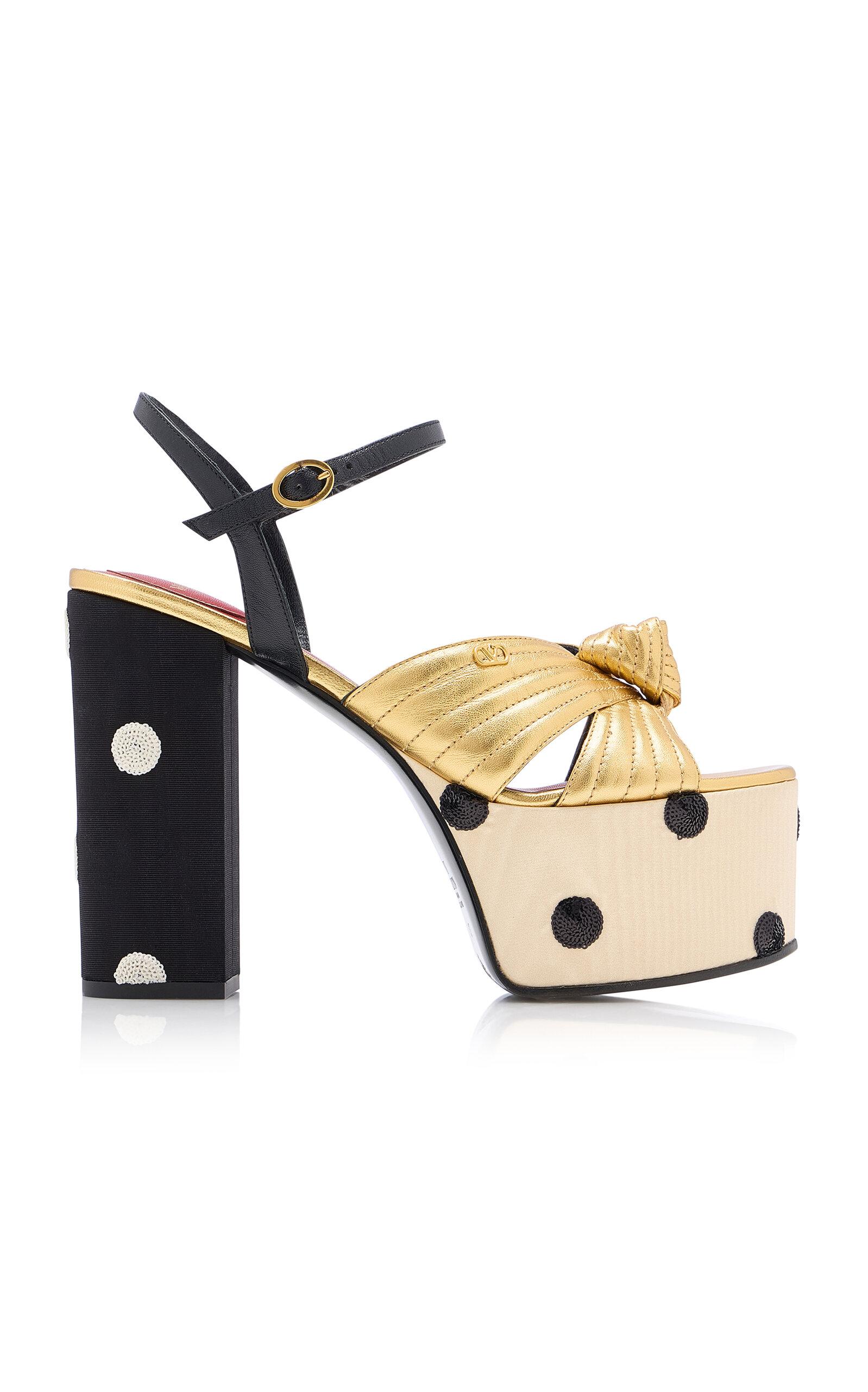 Valentino Garavani Twist-Detailed Leather Platform Sandals - Moda Operandi by VALENTINO