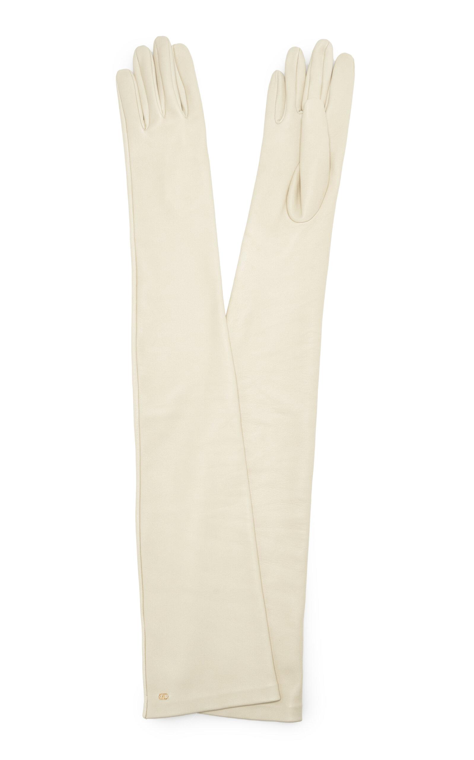 Valentino Garavani V-Logo Signature Leather Gloves - Moda Operandi by VALENTINO