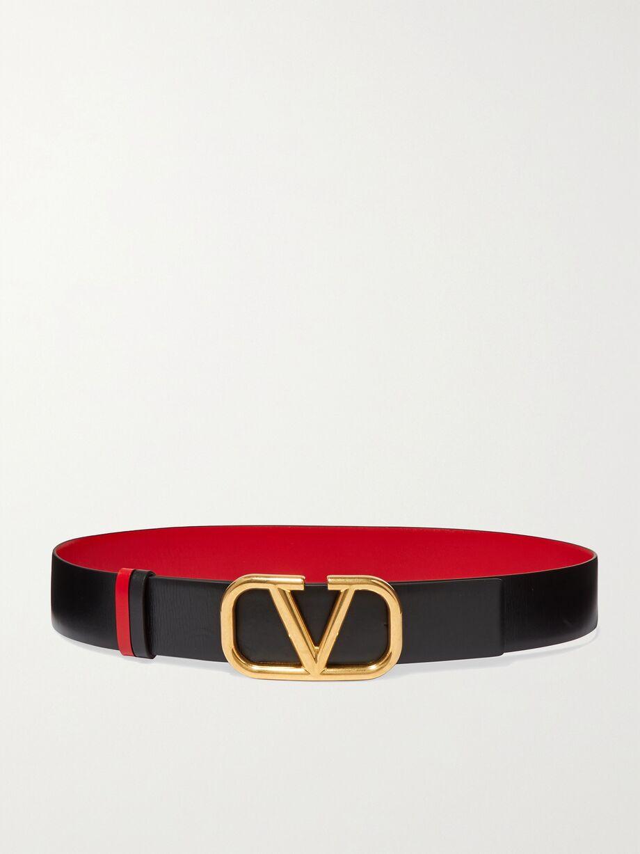 Valentino Garavani VLOGO reversible leather belt by VALENTINO