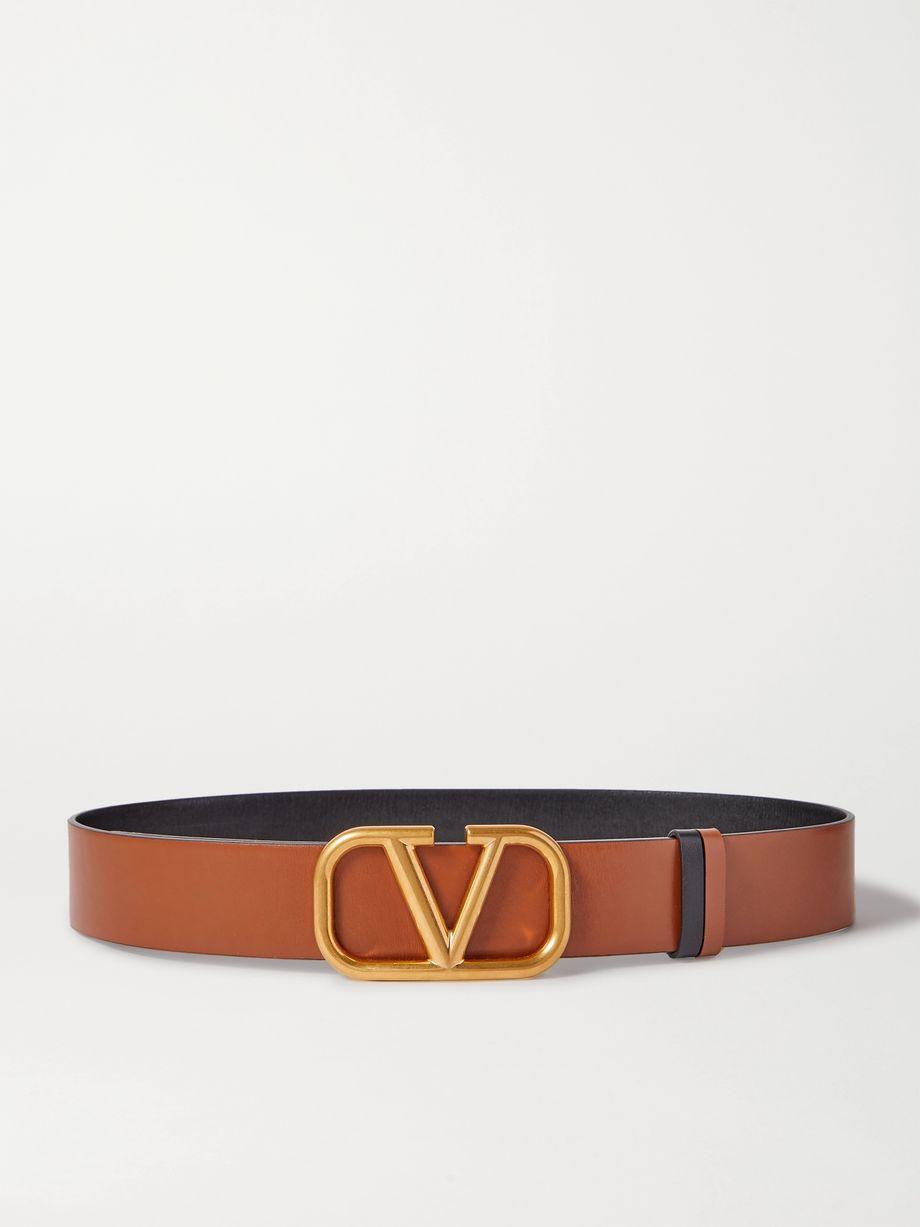 Valentino Garavani VLOGO reversible leather belt by VALENTINO