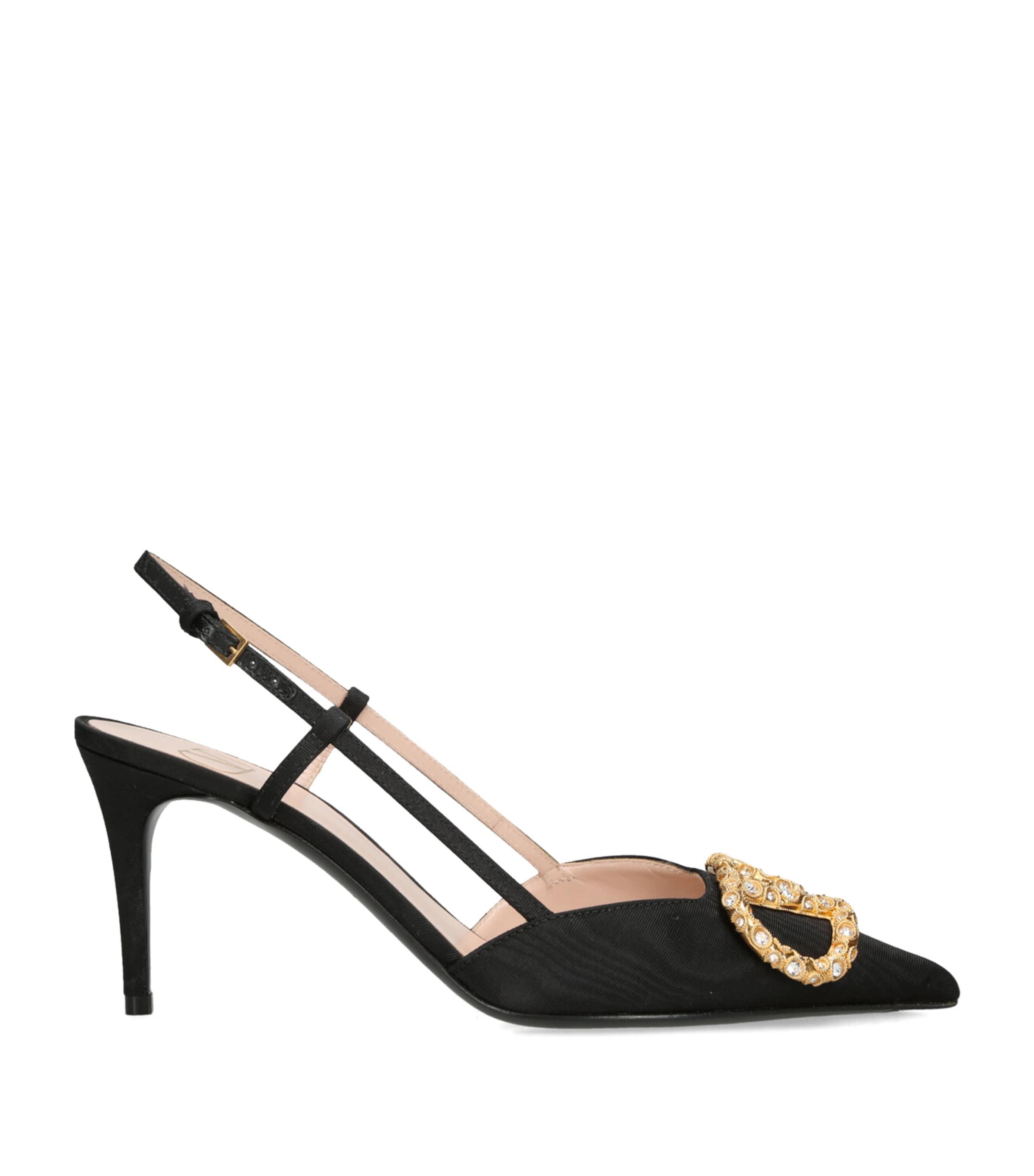 Valentino Garavani VLogo Strass Slingback Pumps 80 by VALENTINO